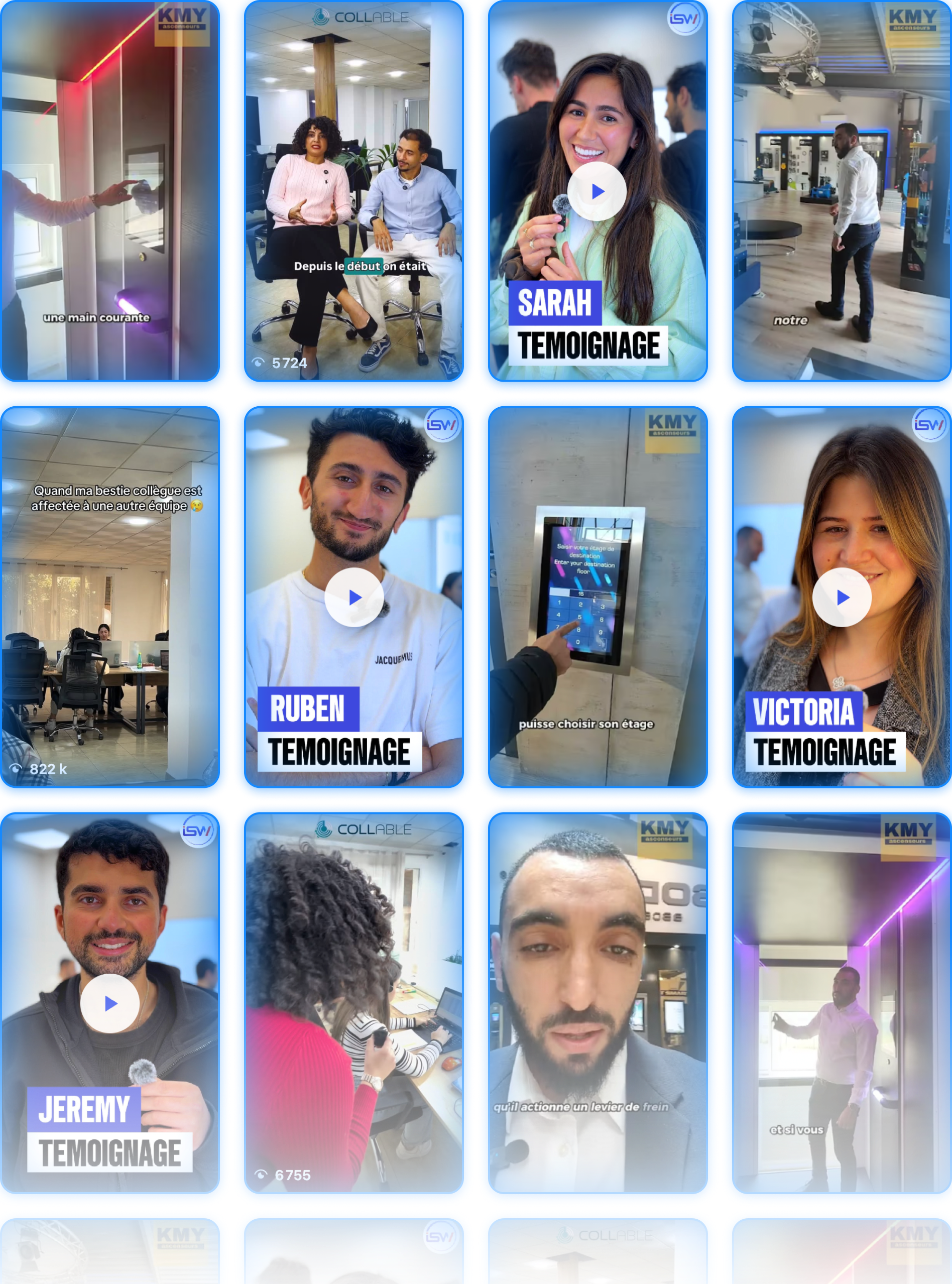 Portfolio DailyClip, exemples de reels clients