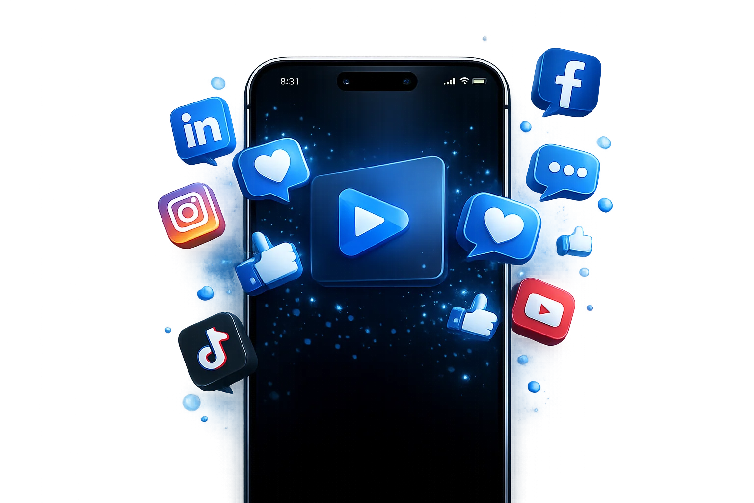 Téléphone avec réseaux sociaux